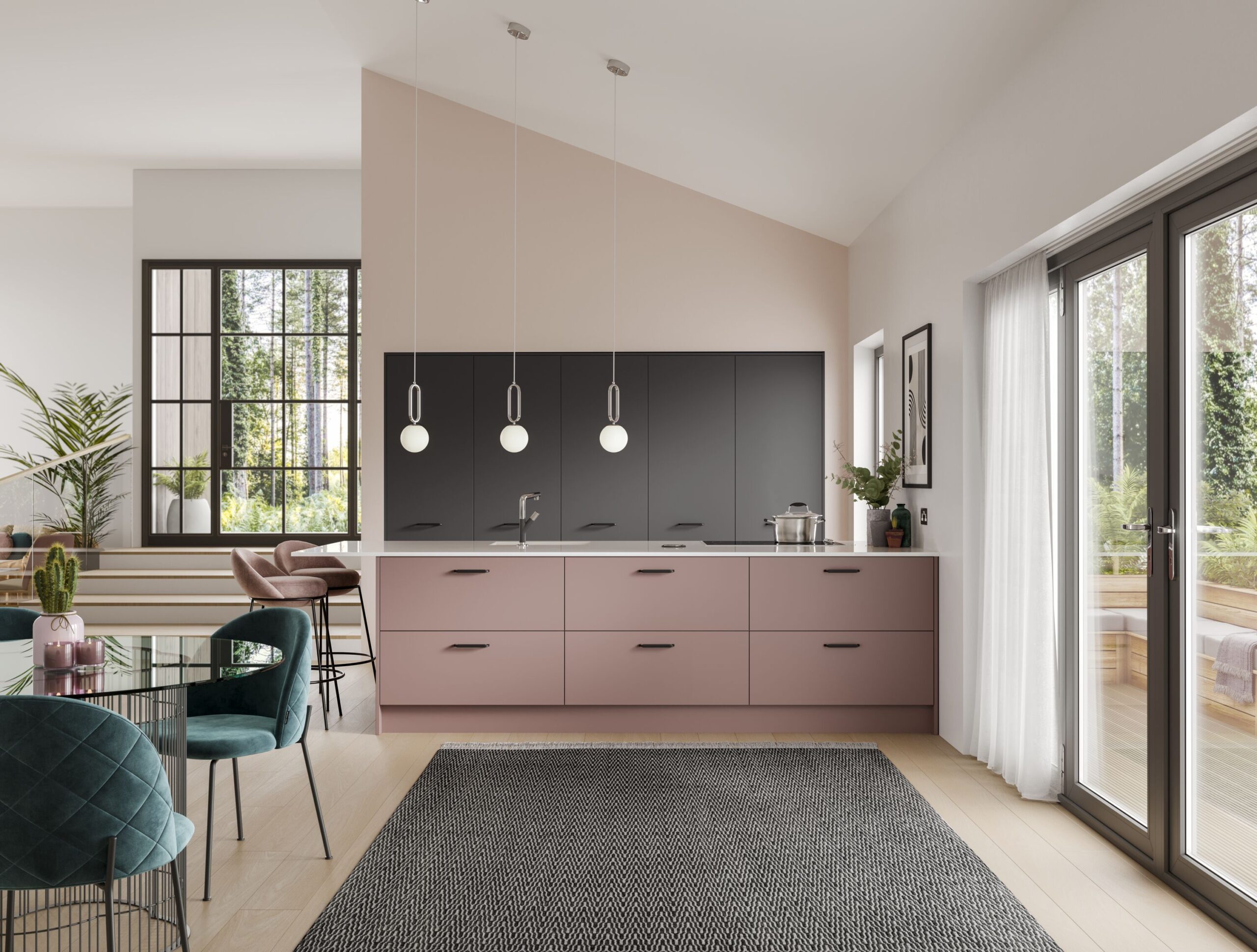 Contemporary - Alta - Dusky Pink & Anthracite